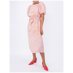 Simone Rocha Pink Silk Puff Sleeve Dress